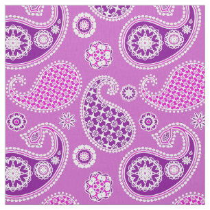 Tecido Teste padrão de Paisley, Lilac e roxo Amethyst