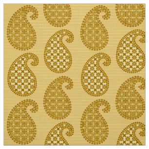 Tecido Teste padrão de Paisley, ouro da mostarda e