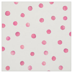 Tecido Teste padrão de pontos branco cor-de-rosa dos