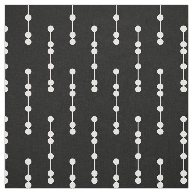Tecido Teste padrão de pontos geométrico preto e branco (Modelo)