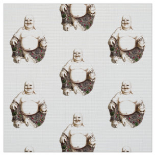 Tecido Teste padrão de riso de Buddha da boa sorte