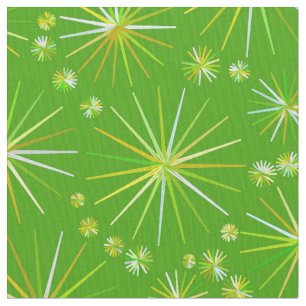 Tecido Teste padrão de Sputnik do meio século, verde