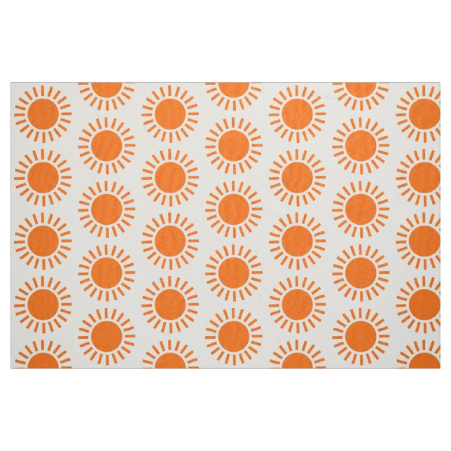 Tecido Teste padrão de Sun - laranja no branco (Fat Quarter)
