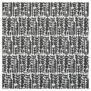 Tecido Teste padrão de tinta preta da árvore do curso