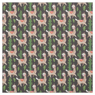 Tecido Teste padrão decorado bonito dos lamas
