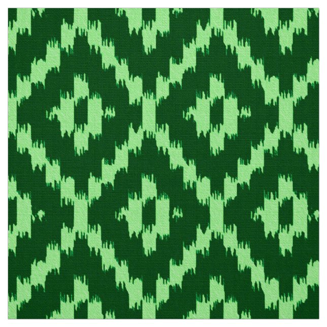 Tecido Teste padrão do diamante de Ikat - o verde e a (Modelo)