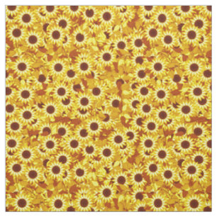 Tecido Teste padrão do girassol - ouro, amarelo e marrom