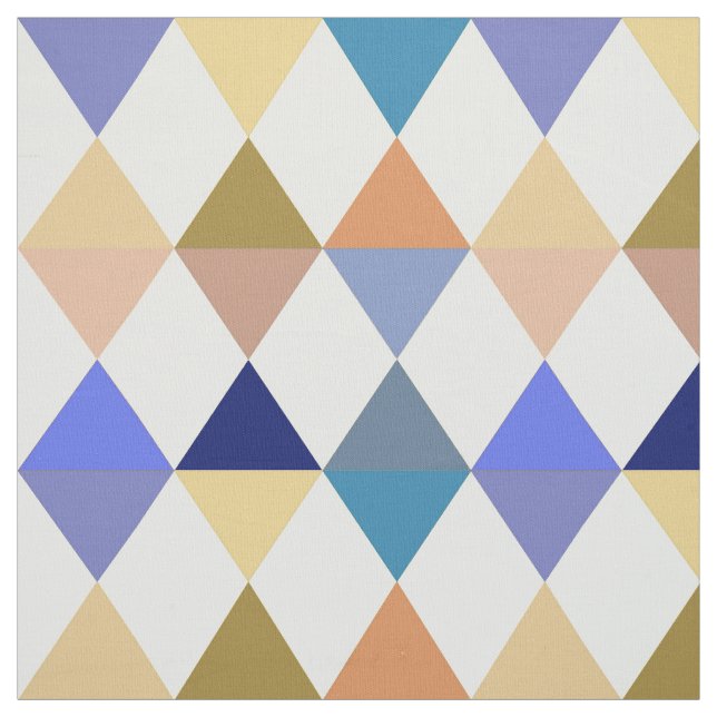 Tecido Teste padrão do Harlequin/diamante - creme e azul (Modelo)