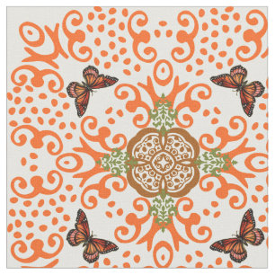 Tecido Teste padrão do olhar do vintage da borboleta