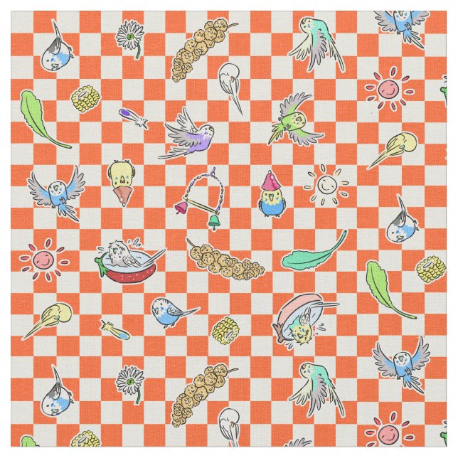 Tecido Teste padrão do papagaio de Budgie (Detalhe)