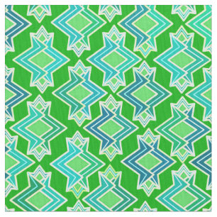 Tecido Teste padrão do papel de parede do art deco, verd