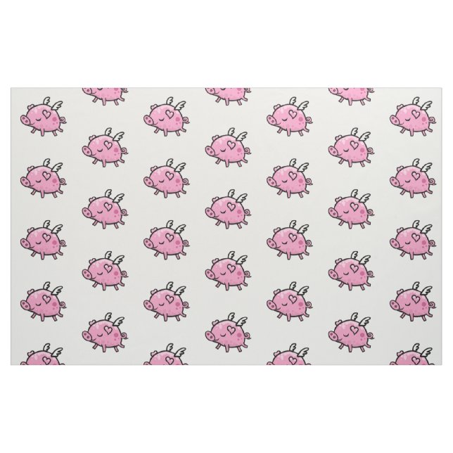 Tecido Teste padrão do porco do vôo (Fat Quarter)