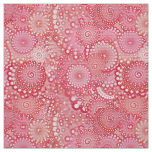 Tecido Teste padrão do redemoinho do Fractal, rosa,
