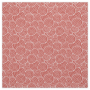 Tecido Teste padrão do redemoinho do japonês - vermelho