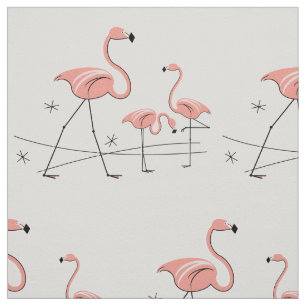 Tecido Teste padrão do trio 2 cor-de-rosa dos flamingos