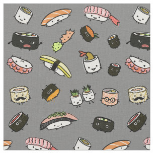 Tecido Teste padrão dos caráteres do sushi