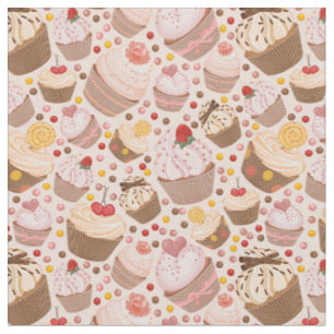 Tecido Teste padrão dos cupcakes comemorativos