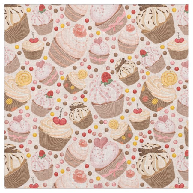 Tecido Teste padrão dos cupcakes comemorativos (Detalhe)