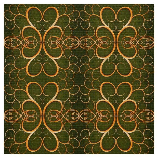 Tecido teste padrão dourado abstrato do redemoinho (Modelo)