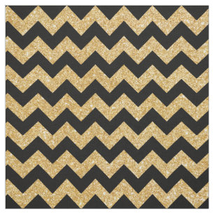 Tecido Teste padrão Dourado preto elegante de Chevron do