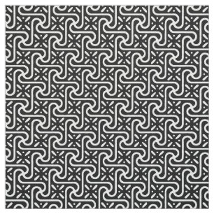 Tecido Teste padrão egípcio do azulejo, preto e branco