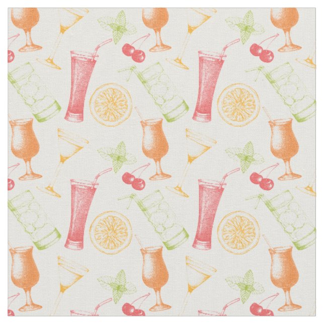 Tecido Teste padrão esboçado do cocktail (Detalhe)