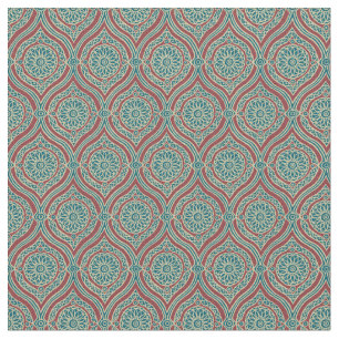 Tecido Teste padrão étnico chique de Ogee no marrom, na