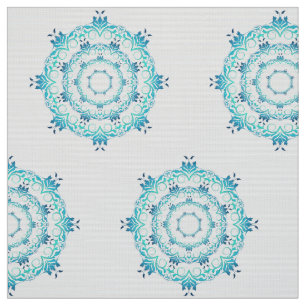 Tecido teste padrão étnico da mandala da cerceta