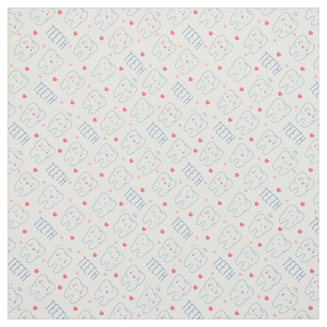 Tecido Teste padrão feliz Pastel dos dentes (Modelo)