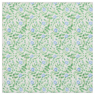Tecido Teste padrão floral branco azul da pervinca do