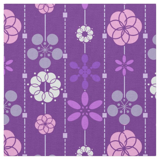 Tecido Teste padrão floral do olhar roxo escuro retro (Detalhe)