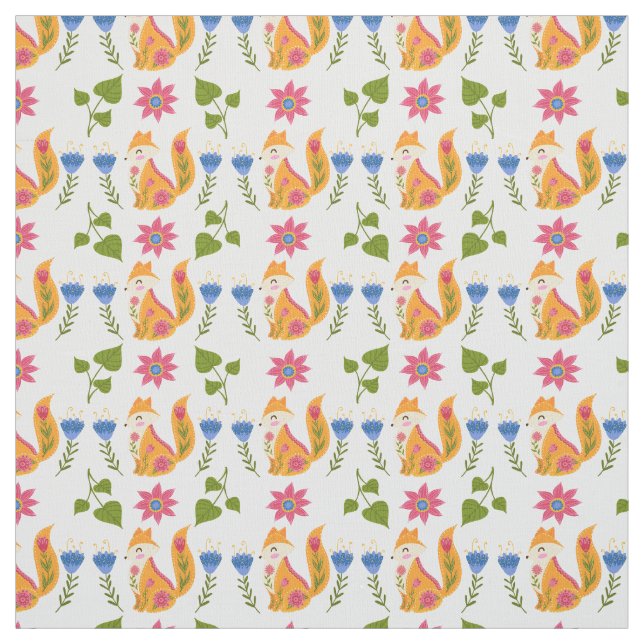 Tecido Teste padrão floral Foxy Pastel bonito (Modelo)