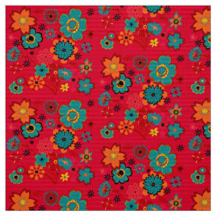 Tecido Teste padrão floral Funky