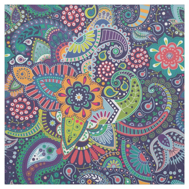 Tecido Teste padrão floral multicolorido de néon de (Modelo)