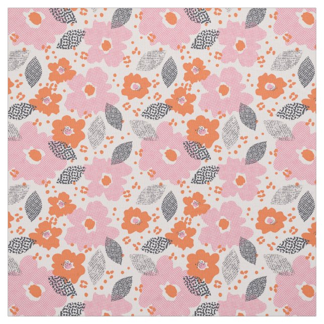 Tecido Teste padrão floral retro bonito (Modelo)