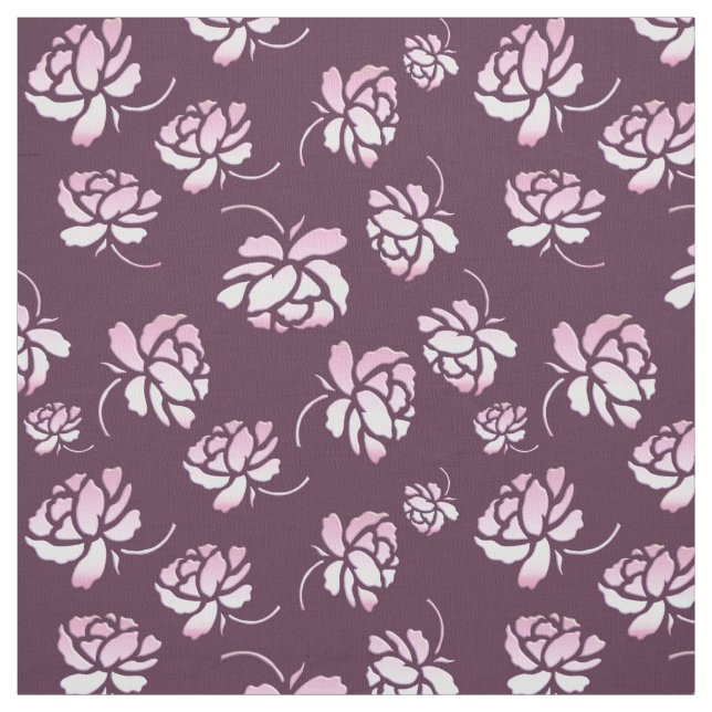Tecido teste padrão floral retro de Borgonha (Modelo)