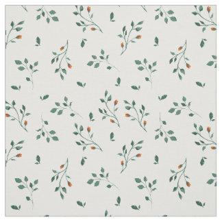 Tecido Teste padrão floral verde branco delicado