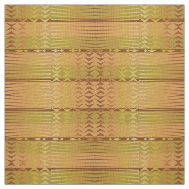 Tecido Teste padrão geométrico africano dourado étnico (Modelo)
