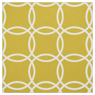 Tecido Teste padrão geométrico amarelo e branco da