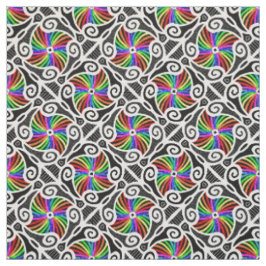 Tecido Teste padrão geométrico do arco-íris abstrato