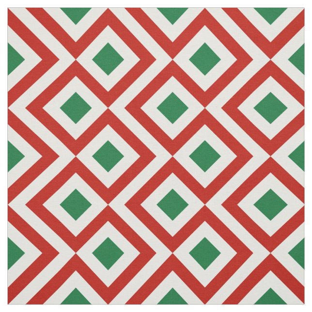 Tecido Teste padrão geométrico do Natal vermelho, branco, (Modelo)