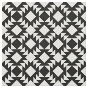 Tecido Teste padrão geométrico preto e branco