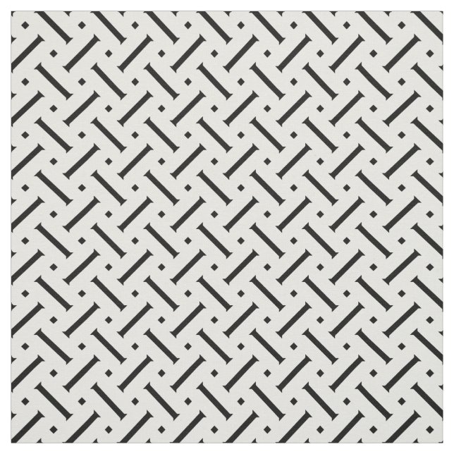 Tecido Teste padrão geométrico preto e branco moderno (Modelo)