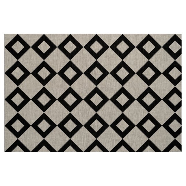 Tecido Teste padrão geométrico transparente e do carvão (Fat Quarter)