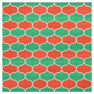 Tecido Teste padrão geométrico vermelho e verde do Nata