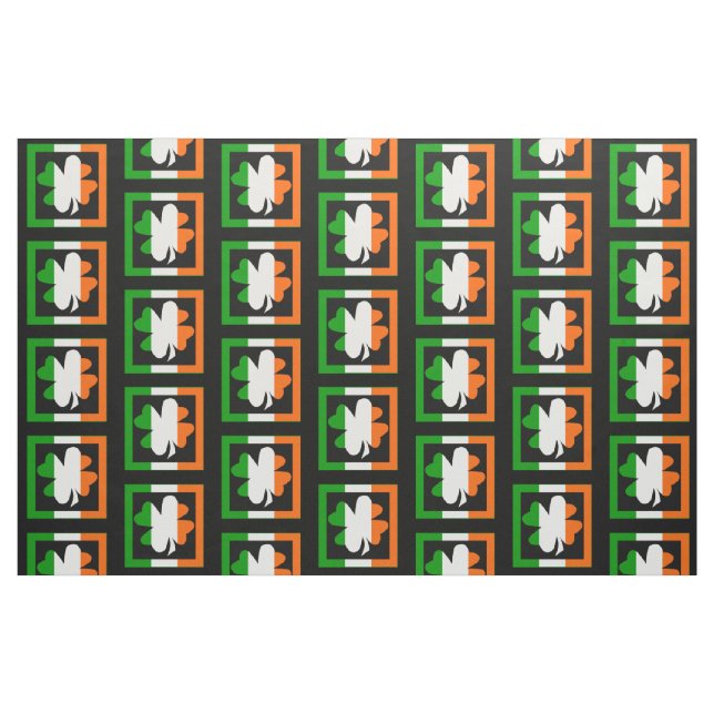 Tecido Teste padrão irlandês do trevo da bandeira (Fat Quarter)