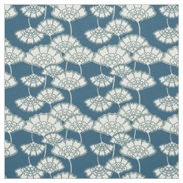 Tecido Teste padrão japonês floral de turquesa escura