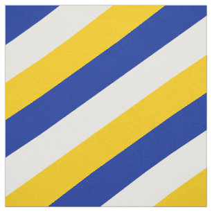 Tecido Teste padrão listrado azul, branco e amarelo