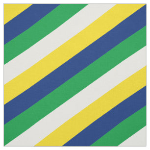Tecido Teste padrão listrado verde, branco, amarelo e