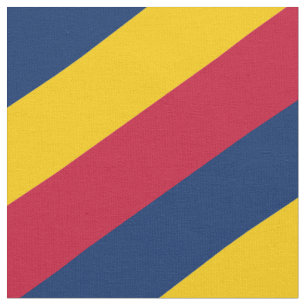 Tecido Teste padrão listrado vermelho, azul e amarelo